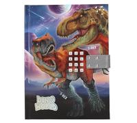 Depesche 13581 Dino World-Diario con codice numerico e Suono, Libro in Blu e Viola, con Motivo T-Rex e 192 Pagine a Righe, Multicolore, One Size