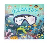 Depesche 13600 Crea la Tua Vita nell'oceano-Libro da colorare con 16 prestampate per Creare Mondi sommersi, Set con 4 Pagine di Adesivi di Pesci, Multicolore, One Size