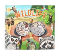 Depesche 13601 Crea la Tua Vita Selvaggia-Libro da colorare con 16 prestampate per Creare Diversi paesaggi, Set con 4 Pagine di Adesivi di Animali, Multicolore, One Size