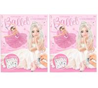Depesche 13610 TOPModel Stickerworld Ballet - Libro di Adesivi con 20 Pagine di Sfondo da incollare, Incluse 3 Pagine Doppie di Adesivi per Abbigliamento e Accessori (Confezione da 2)