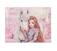 Depesche 13613 TOPModel Viva Violet-Scatola per cancelleria in Rosa, con Motivo, Cavallo e Fiori, con Carta, matite, Gomma, Righello, ECC, Colore 0, STK