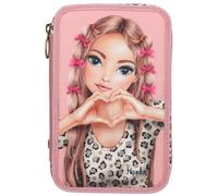 Depesche 13640 TOPModel Leoheart 3 Scomparti Riempito in Rosa, con Motivo Modello e Fiocchi, Astuccio con matite Colorate, Forbici, Righello e Molto Altro, Cartone Animato, Multicolore, One Size