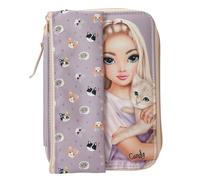 Depesche 13658 TOPModel Kitty And Doggy - Astuccio per matite in Viola, con Motivo di modellini e Gatti, Astuccio con matite Colorate, Forbici e Molto Altro.