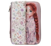 Depesche 13665 TOPModel Cowgirl-Astuccio a 3 Scomparti in Viola, con Motivo Floreale e Modello, Incluso Un Piccolo portamine, Multicolore, One Size