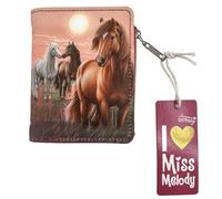 Depesche 13682 Miss Melody Dreamland-borsellino Color Bacca, con Motivo di Cavalli, Portafoglio con Chiusura a Scatto, Multicolore, One Size