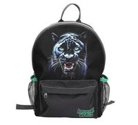 Depesche Rucksack 13694 Adventure World Panther-Zaino in Nero e Verde, con Motivo Pantera, Borsa con Bretelle Regolabili, Colore Black, One Size