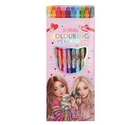 Depesche TOPModel 13796 - Matite colorate cancellabili, 10 penne in 10 colori vivaci con tappo per cancellare, per dipingere e per la scuola