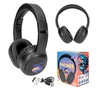 Depesche 13801 Action World - Cuffie Bluetooth in nero e con motivo auto da corsa, wireless, per viaggi, con cavo di ricarica USB-C, durata di riproduzione circa 20 ore
