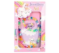 Depesche 13850 Ylvi - Set di gioielli con collana e braccialetto, con cuori colorati leggermente glitterati, lunghezza regolabile e elastico