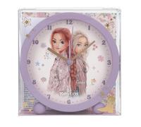 Depesche 13861 TOPModel Cowgirl-Sveglia per bambini in colore viola, con motivo di modelle e fiori, orologio silenzioso con funzione luce, inclusa batteria, Multicolore