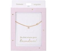 Depesche 13895.8 Collana con lettera E e cuore, placcata oro, regolabile in lunghezza (42 cm + 5 cm), regalo o piccola attenzione