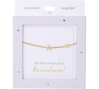 Depesche 13896.2 Bracciale in oro con ciondolo "A" e cuore, lunghezza variabile, come regalo per amici e parenti