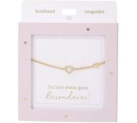 Depesche 13896.32 Bracciale in oro con cuore e pietre scintillanti, lunghezza variabile come regalo per amici e parenti