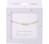 Depesche 13896.42 Bracciale in oro con simbolo dell'infinito e brillantini, lunghezza variabile come regalo per amici e parenti