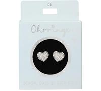 Depesche 13914.001 - Orecchini a perno in argento, con cuore e brillantini, idea regalo