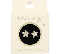 Depesche 13914.022 - Orecchini a perno in oro con stelle e brillantini, idea regalo