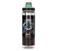 Depesche 13931 Adventure World Panther - Borraccia Trasparente in Nero e Verde, con Stampa di Pantera, Tappo e Manico, capacità ca. 700 ml
