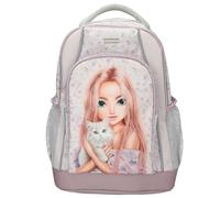 Depesche 13959 TOPModel Blooming Kitty - zaino per la scuola in lilla, con motivo di gatto modello e motivo floreale, zaino per la scuola con cinghie regolabili