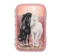 Depesche 13968 Miss Melody Blossom Pony - Astuccio a 3 Scomparti in Rosa, con Motivo di Cavalli e Cavallino, Astuccio con matite Colorate, Forbici, Righello e Molto Altro.