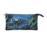 Depesche 13979 Adventure World - Astuccio per matite in Blu Scuro con Motivo a Serpente, con 3 Scomparti e Chiusura a Zip.