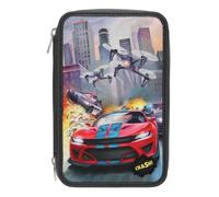 Depesche 13981 Action World 3 Compartment Pencil Case LED Drone