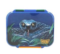 Depesche 13988 Adventure World - Scatola per Il Pranzo in Blu Scuro e Verde, con Motivo a Serpente, Scatola per Il Pranzo con 3 Scomparti e Coperchio a Cerniera.