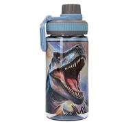 Depesche 13989 Dino World - Borraccia Trasparente Blu, con T-Rex, Bottiglia con Tappo e Manico, capacità ca. 500 ml