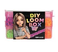 Depesche 14124 TOPModel - Set di Nastri per Telaio Fai da Te, Elastici in 6 Colori Neon e 5 Varianti a Strisce, Inclusi 20 Ganci, Telaio per Telaio, 2 Aghi di plastica e 3 ciondoli