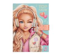 Depesche 14157 TOPModel Music - Diario con codice numerico e Suoni, nei Colori Rosa, Albicocca e Turchese, con Motivo di Modella, Incluse 80 Pagine a Righe Sottili e illustrate a Colori