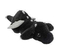 Depesche Snukis 14182 - Peluche a Forma di Drago Nero e Argento, con Morbida Pelliccia e Occhi Glitterati in Argento, Circa 50 cm