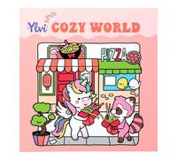 Depesche 14449 Ylvi Cozy World - Libro da colorare | con 64 pagine prestampate da personalizzare, libretto da colorare con unicorni e tanti animali in stile kawaii