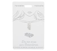 Depesche 4710-013 - Collana con ciondolo a forma di piuma, placcata argento, regolabile in lunghezza (42 cm + 5 cm), ideale come regalo o piccolo pensierino, colore: argento