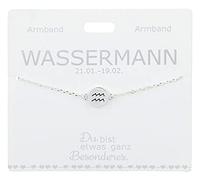 Depesche 4715-038 - Bracciale da Donna con Simbolo del Segno Zodiacale Acquario Come Ciondolo, Argentato, Regolabile in Lunghezza (15-20 cm), Ideale Come Regalo per la Partner, Fidanzata