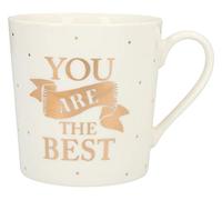 Depesche 5909.022 - Tazza con manico, in porcellana, 300 ml, con scritta You are the best, colore: oro