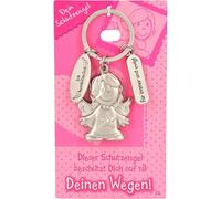 Depesche 7518-002 - Portachiavi con angelo custode, in metallo, portafortuna con angelo, portachiavi e messaggio amorevole, da regalare a familiari, amici e conoscenti