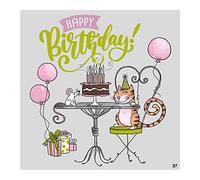 Depesche Biglietto d'auguri con musica, divertente biglietto di auguri con scritta in lingua inglese e scritta in lingua inglese Happy Birthday, con busta inclusa, 17 x 16,5 cm