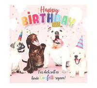 Depesche Biglietto d'auguri con musica, divertente biglietto di auguri con scritta in lingua inglese e scritta in lingua inglese Happy Birthday, con busta inclusa, 17 x 16,5 cm