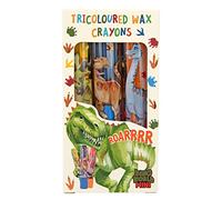 Depesche- Box 12175 World Mini Dino-Set tricolori per Bambini, 3 pastelli a Cera Multicolori colorare