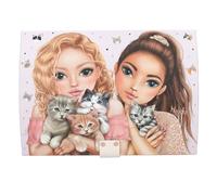 Depesche- CatLove 13578 TOPModel Cat Love Viola, con Motivo di modelle e Gatti, portagioie con codice, Suono e Specchio, Multicolore