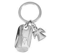 Depesche Depesche-11800-007 11800-007 Portachiavi in Argento con Lettera F e Angelo Custode, in Lega di Zinco, Incluso Astuccio in Velluto colorato, Multicolore, Taglia Unica