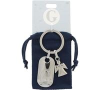 Depesche Depesche-11800-008 11800-008 Portachiavi in Argento con Lettera G e Angelo Custode, in Lega di Zinco, Incluso Astuccio in Velluto colorato, Multicolore, Taglia Unica