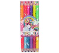 Depesche-Duo Buntstifte im The Minimoomis Design 6243 Ylvi-Set 6 matite Colorate Doppie e Spesse in Un Astuccio, 12 Bellissimi Colori in Totale, Multicolore, One Size
