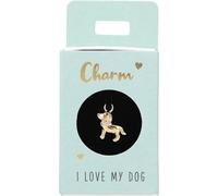 Depesche-Lettere 11834-049 Charm Dog, Ciondolo Placcato Oro per collane, bracciali e Orecchini, Ideale Come Piccolo Regalo, Multicolore, Normal