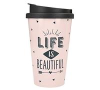 Depesche Life is Beautiful 2180.030 - Tazza in plastica con scritta, 350 ml, riutilizzabile