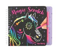 Depesche 12114 Miss Melody Mini Magic Scratch Book-con Simpatici Motivi di Cavalli, Libretto con Sfumature Colorate e Matita per grattare, Multicolore, ca. 15,3 x 13,2 x 1,8 cm