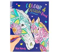 Depesche Miss Melody 12452 Colour & Design - Libro con 40 pagine per disegnare disegni e cavalli, incluse pagine da colorare