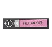 Depesche- Portachiavi con Passanti in Feltro, con Chiusura in Metallo inciso e Stampa iconica, Unicorn Power, Rosa, Circa 18,7 x 4,4 x 1 cm, Colore Nero, Standard, 004298-110