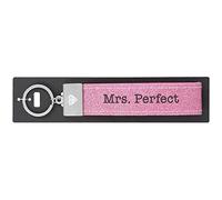 Depesche Portachiavi in Feltro con Chiusura in Metallo incisa e iconica Scritta Mrs. Perfect, Rosa, 18,7 x 4,4 x 1 cm
