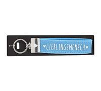 Depesche- Portachiavi in Feltro con Chiusura in Metallo incisa e Stampa iconica Lieblingsmen, Colore: Azzurro, 18,7 x 4,4 x 1 cm, Blu, ca, 18,7 cm, 004298-065
