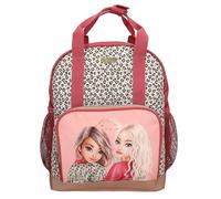 Depesche Rucksack 13643 TOPModel Leoheart-Zaino in Rosa e Rosso, con Motivo del Modello e Stampa Leopardata, Borsa con Bretelle Regolabili, Colore Red, One Size